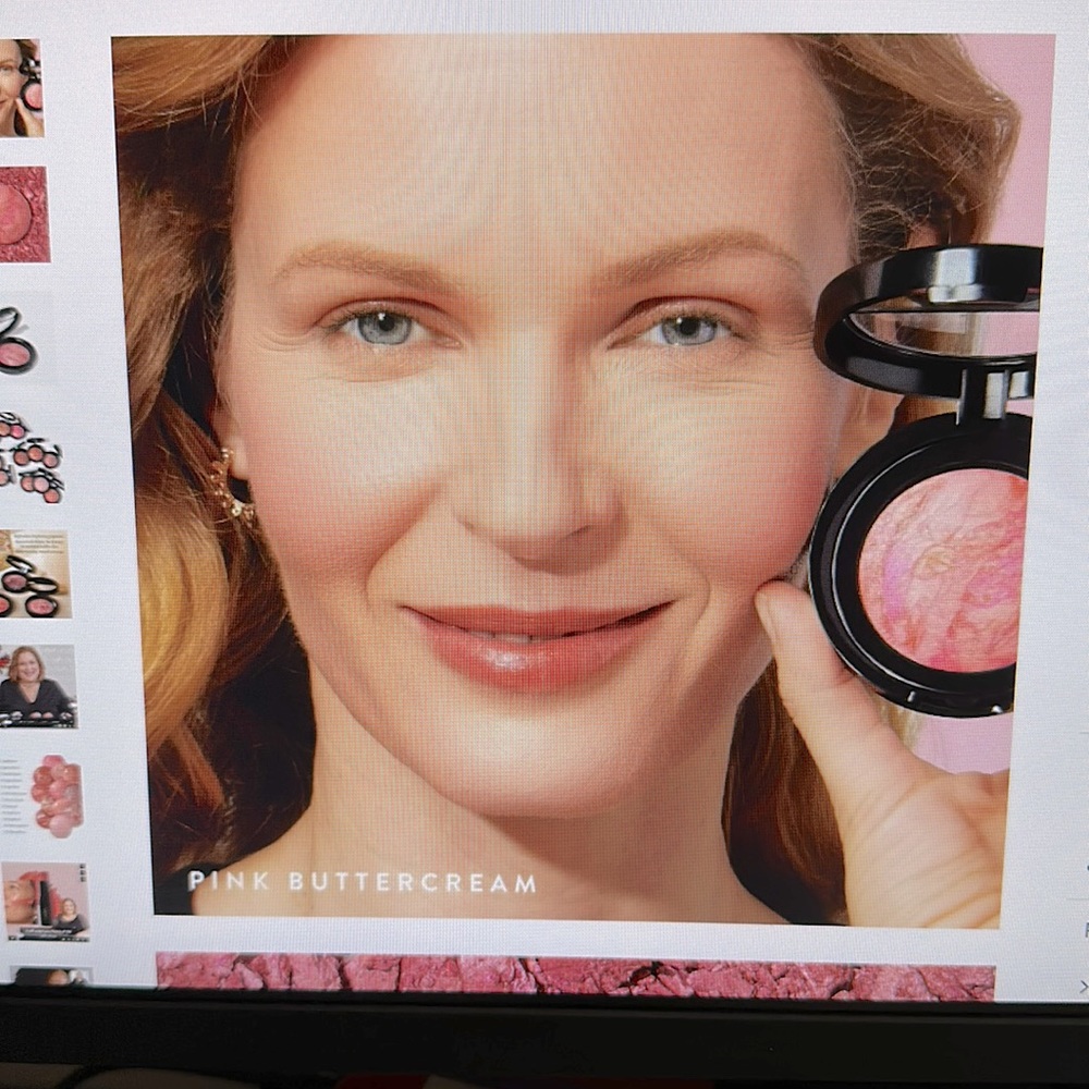 NIB!  Laura Geller Baked Blush-N-Brighten Marbleized Blush in Pink Buttercream